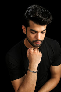 Jewelove™ Bangles & Bracelets Super Sale - Men of Platinum | Designer Bold Interwoven Platinum Bracelet JL PTB 740