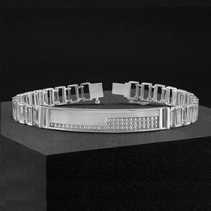 Jewelove™ Bangles & Bracelets Super Sale - Men of Platinum | Designer Bold Interwoven Platinum Bracelet JL PTB 740