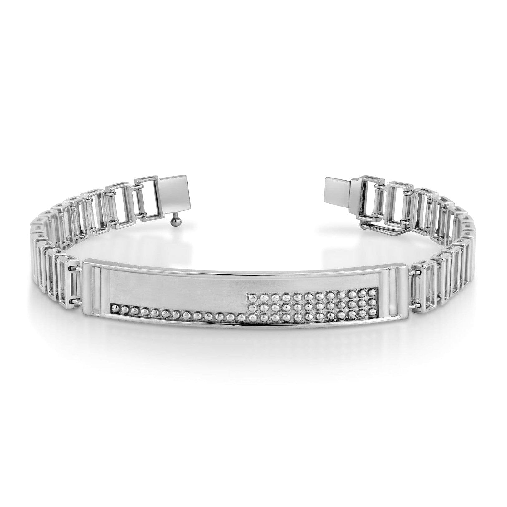 Jewelove™ Bangles & Bracelets Super Sale - Men of Platinum | Designer Bold Interwoven Platinum Bracelet JL PTB 740