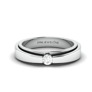 Jewelove™ Rings SI IJ / Women's Band only Super Sale - Ring Size 11, JL PT 409 Floating Diamond Platinum Ring for Women