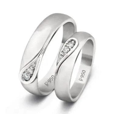 Jewelove™ Rings Super Sale - Ring Size 5, 17 Ying Yang Platinum Love Bands SJ PTO 214