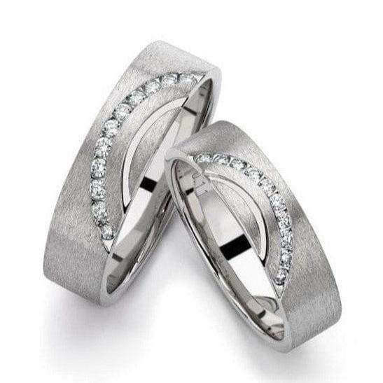 Jewelove™ Rings Super Sale - Size 16 Designer Platinum Ring with Diamonds SJ PTO 237