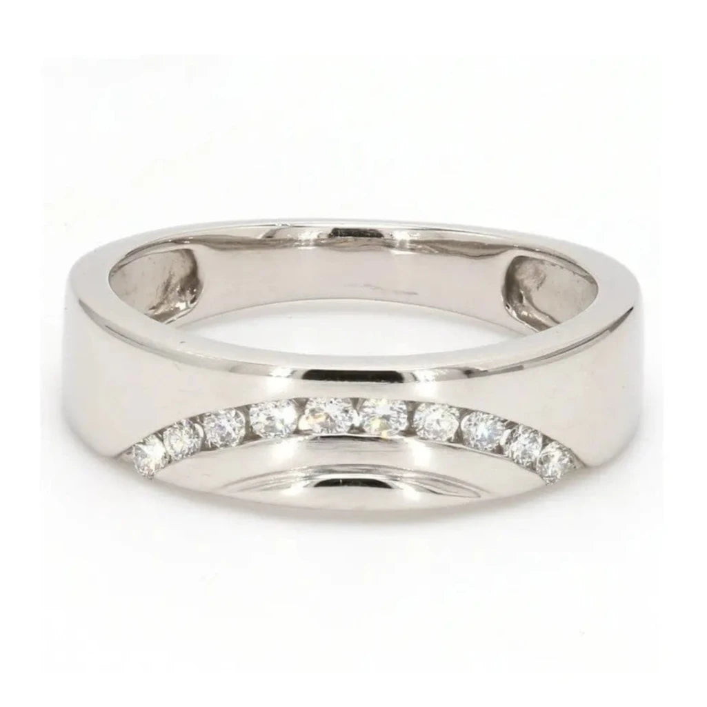 Jewelove™ Rings Super Sale - Size 16 Designer Platinum Ring with Diamonds SJ PTO 237