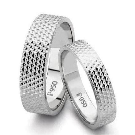 Jewelove™ Rings Super Sale - SJ PTO 123 Diamond Cut Platinum Love Bands Sizes 19, 12