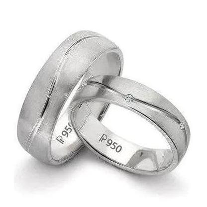 Jewelove™ Rings Super Sale - SJ PTO 130 Platinum Couple Ring Size 7 for Women