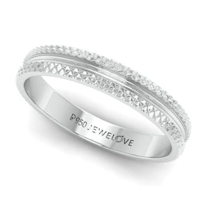 Jewelove™ Rings Textured Platinum Couple Rings JL PT 1111