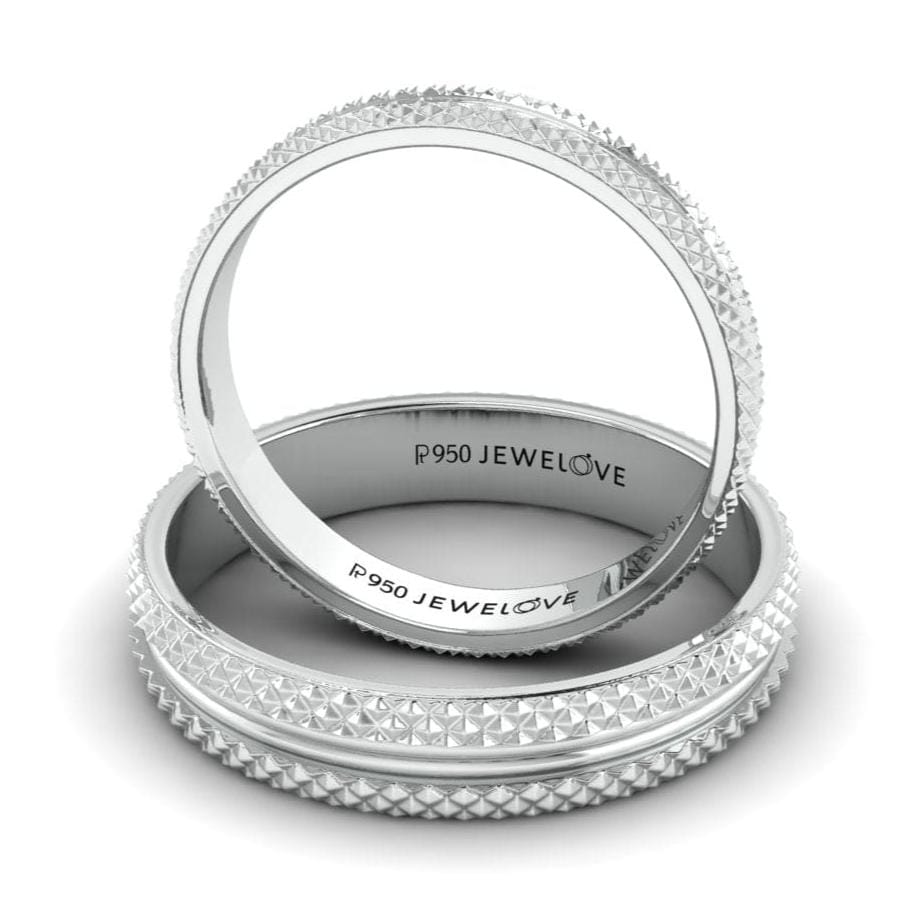 Jewelove™ Rings Textured Platinum Couple Rings JL PT 1111