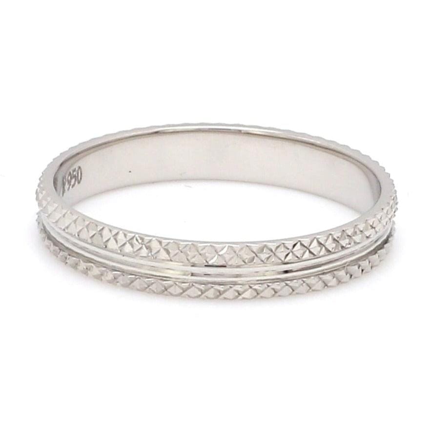 Jewelove™ Rings Textured Platinum Couple Rings JL PT 1111