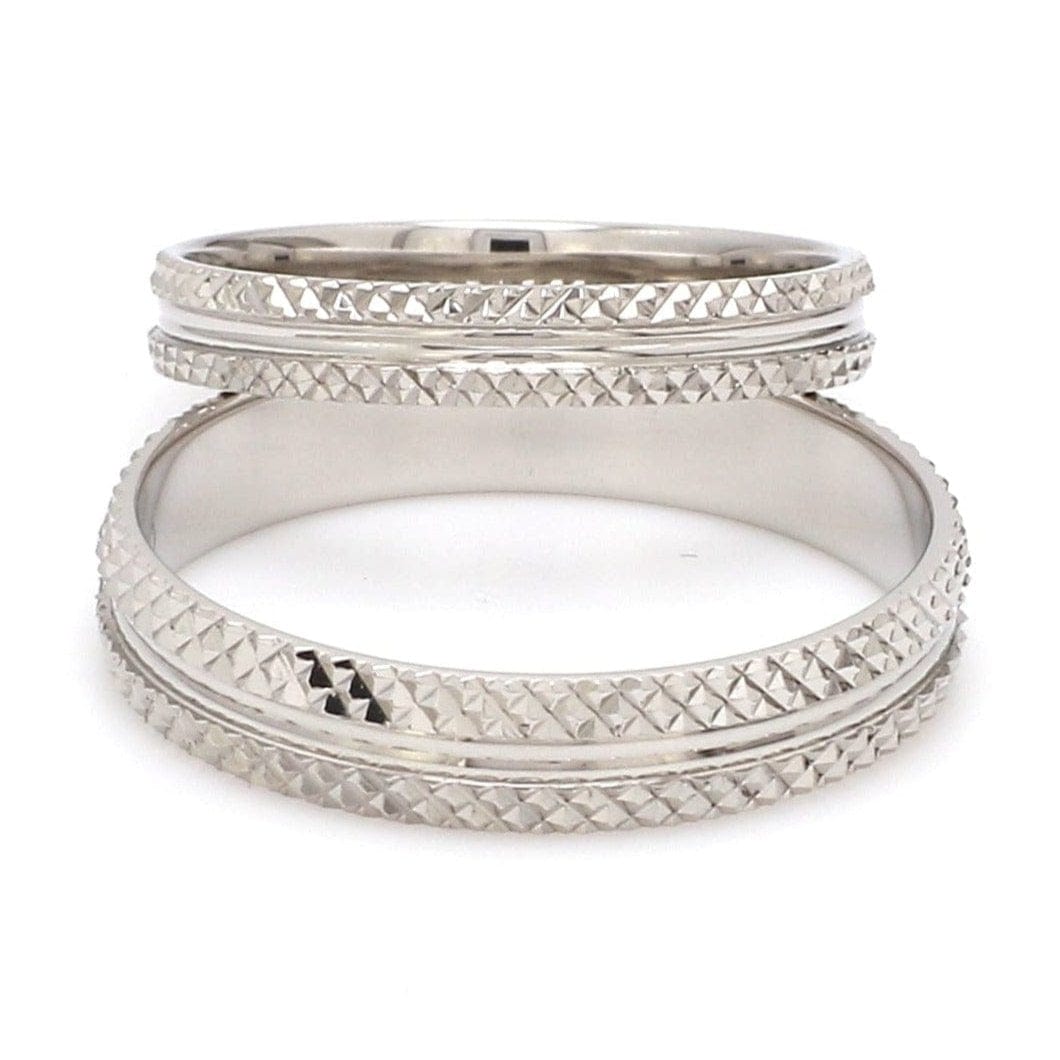 Jewelove™ Rings Textured Platinum Couple Rings JL PT 1111