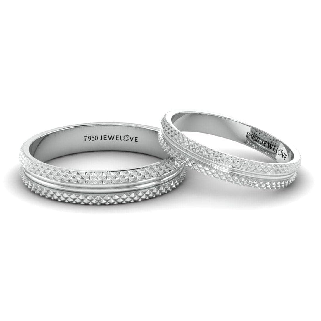 Jewelove™ Rings Both Textured Platinum Couple Rings JL PT 1111