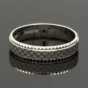 Jewelove™ Rings Textured Unique Platinum Love Bands for Couples JL PT 1306