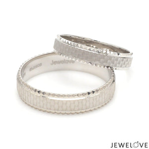 Jewelove™ Rings Textured Unique Platinum Love Bands for Couples JL PT 1306