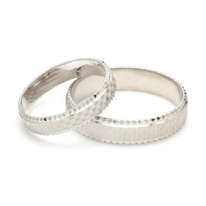 Jewelove™ Rings Textured Unique Platinum Love Bands for Couples JL PT 1306