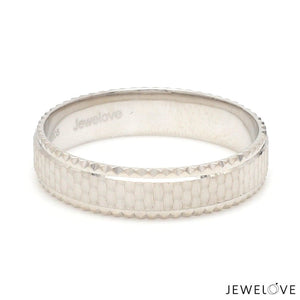 Jewelove™ Rings Textured Unique Platinum Love Bands for Couples JL PT 1306