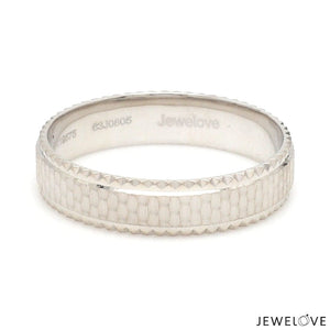 Jewelove™ Rings Textured Unique Platinum Love Bands for Couples JL PT 1306