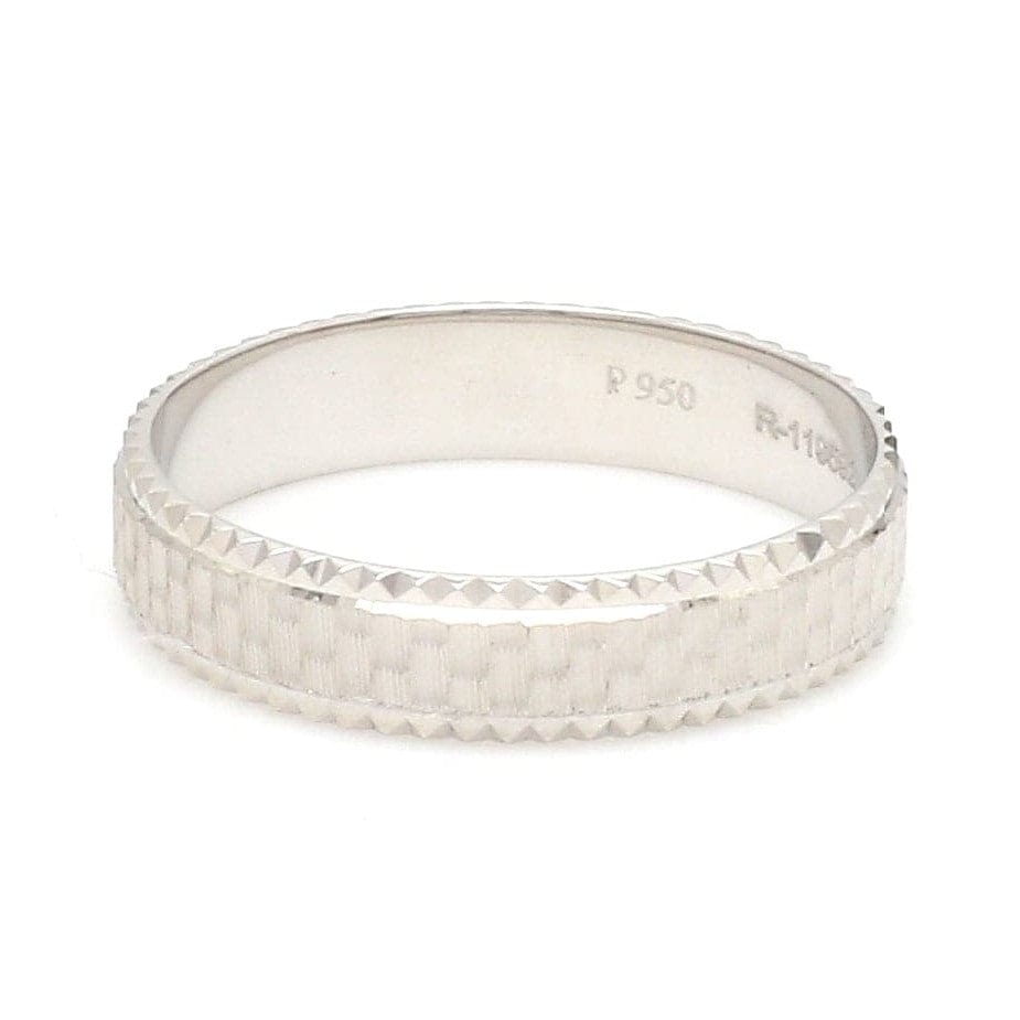 Jewelove™ Rings Textured Unique Platinum Love Bands for Couples JL PT 1306