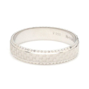 Jewelove™ Rings Textured Unique Platinum Love Bands for Couples JL PT 1306