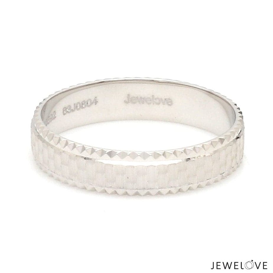 Jewelove™ Rings Textured Unique Platinum Love Bands for Couples JL PT 1306