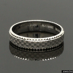 Jewelove™ Rings Men's Band only Textured Unique Platinum Love Bands for Couples JL PT 1306