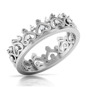 Jewelove™ Rings The Crown of Hearts Platinum with Diamond Ring JL PT 555