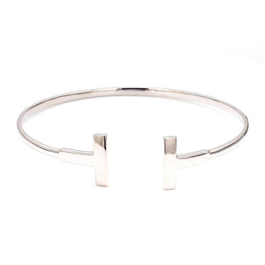 Jewelove™ Bangles & Bracelets Thin Flattish Platinum Open Kada for Men JL PTB 666