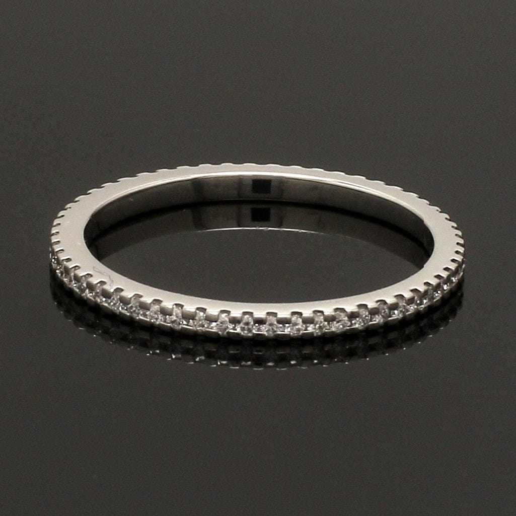 Jewelove™ Rings Thin Half Eternity Diamond Ring in Platinum JL PT 284-A