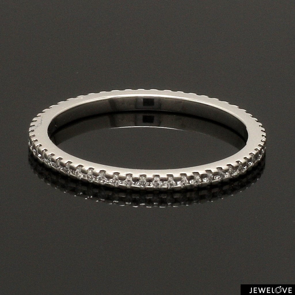 Jewelove™ Rings Thin Half Eternity Diamond Ring in Platinum JL PT 284-A