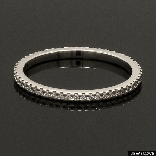 Jewelove™ Rings Thin Half Eternity Diamond Ring in Platinum JL PT 284-A