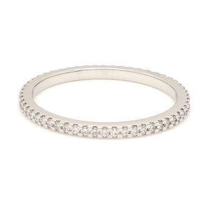 Jewelove™ Rings Thin Half Eternity Diamond Ring in Platinum JL PT 284-A