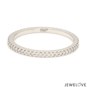 Jewelove™ Rings Thin Half Eternity Diamond Ring in Platinum JL PT 284-A