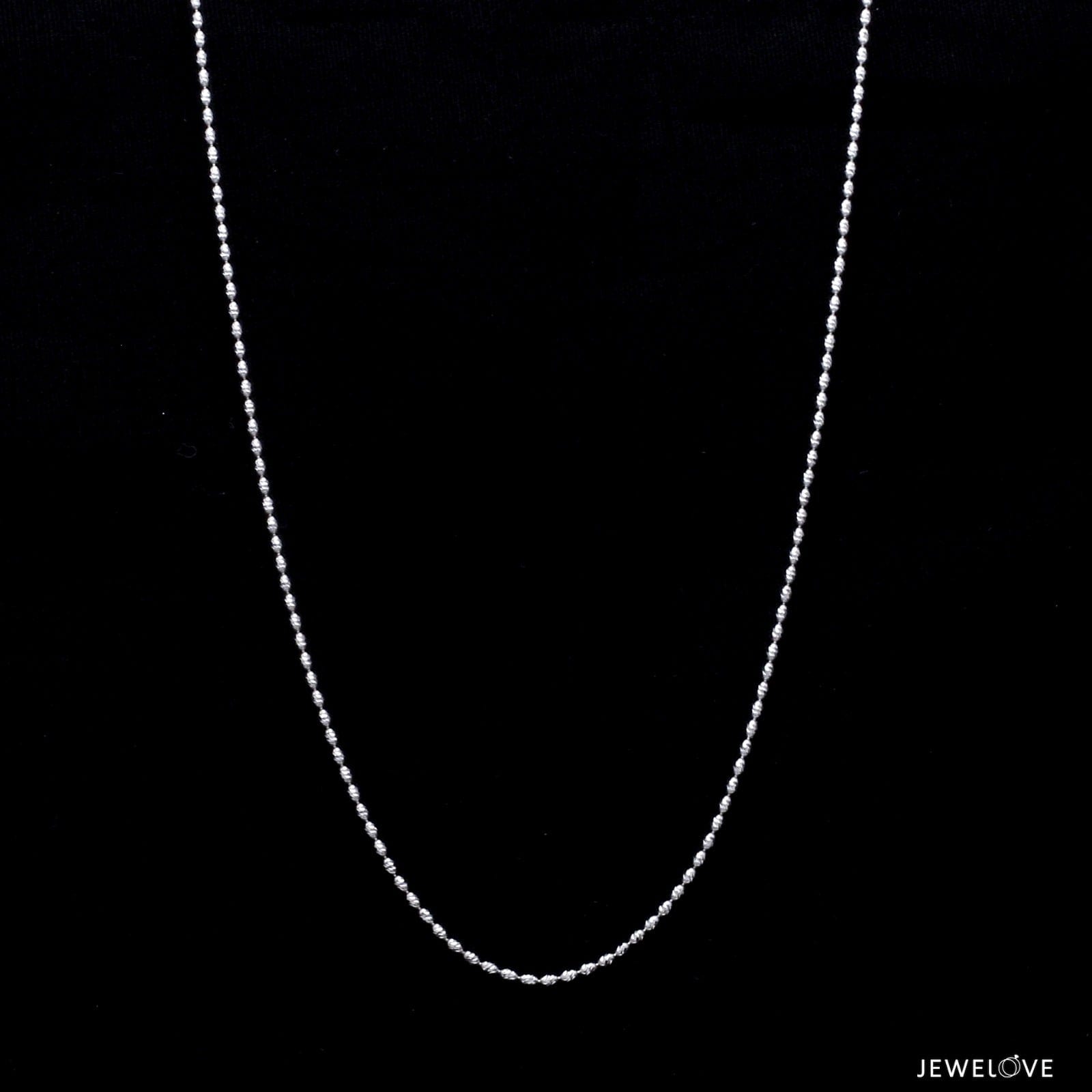 Jewelove™ Chains Thin Japanese Platinum Chain with Cylindrical Diamond Cut Balls JL PT CH 941