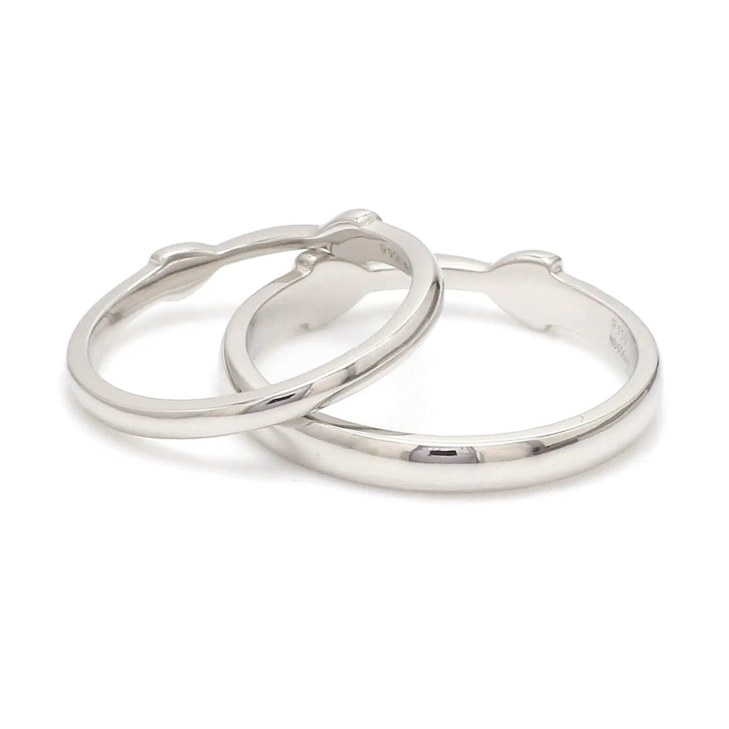 Jewelove™ Rings Thin Plain Platinum Love Bands SJ PTO 127