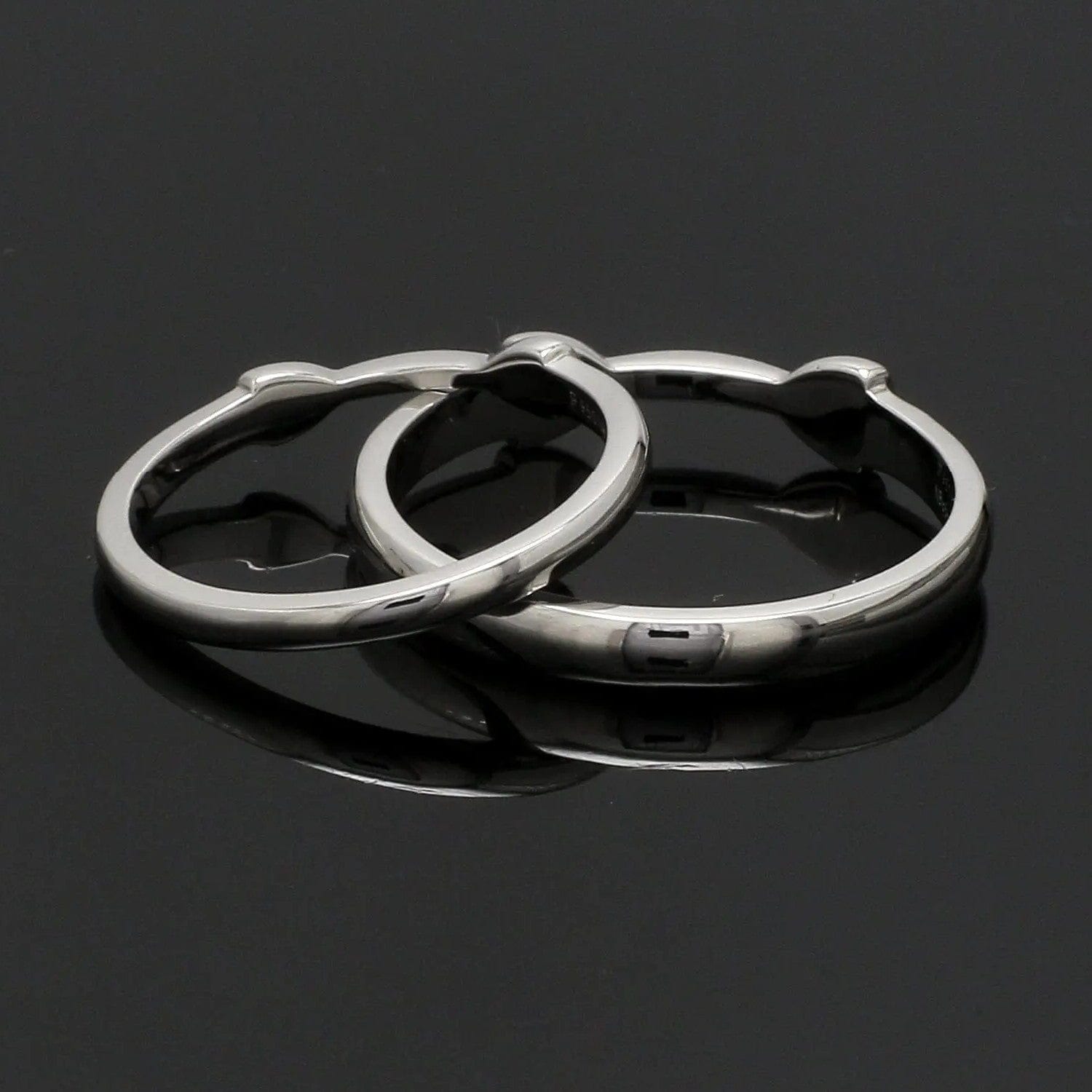 Jewelove™ Rings Thin Plain Platinum Love Bands SJ PTO 127