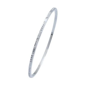 Jewelove™ Bangles & Bracelets Thin Platinum Bangle with 4 Diamond Cuts & 1 Matte Finish Alternating Texture JL PTB 631