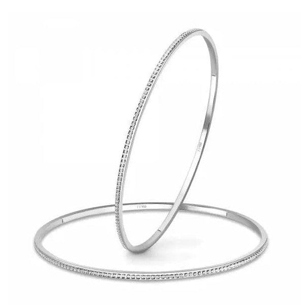 Jewelove™ Bangles & Bracelets Thin Platinum Bangles with Diamond Cut SJ PTB 314