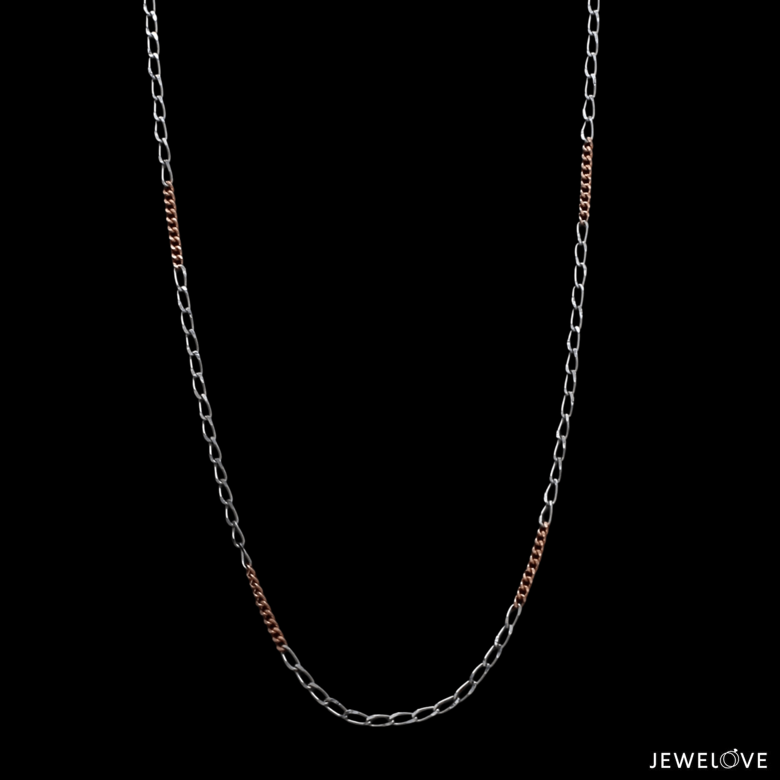 Jewelove™ Chains Thin Platinum & Rose Gold Chain for Women JL PT CH 953