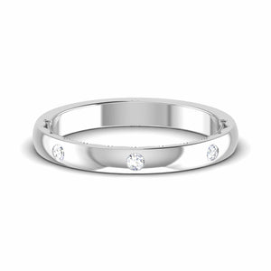 Jewelove™ Rings Three Diamond Unisex Platinum Diamond Band with Hidden Milgrain JL PT 6774