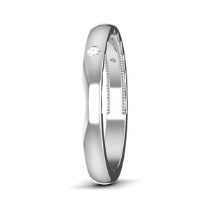 Jewelove™ Rings Three Diamond Unisex Platinum Diamond Band with Hidden Milgrain JL PT 6774