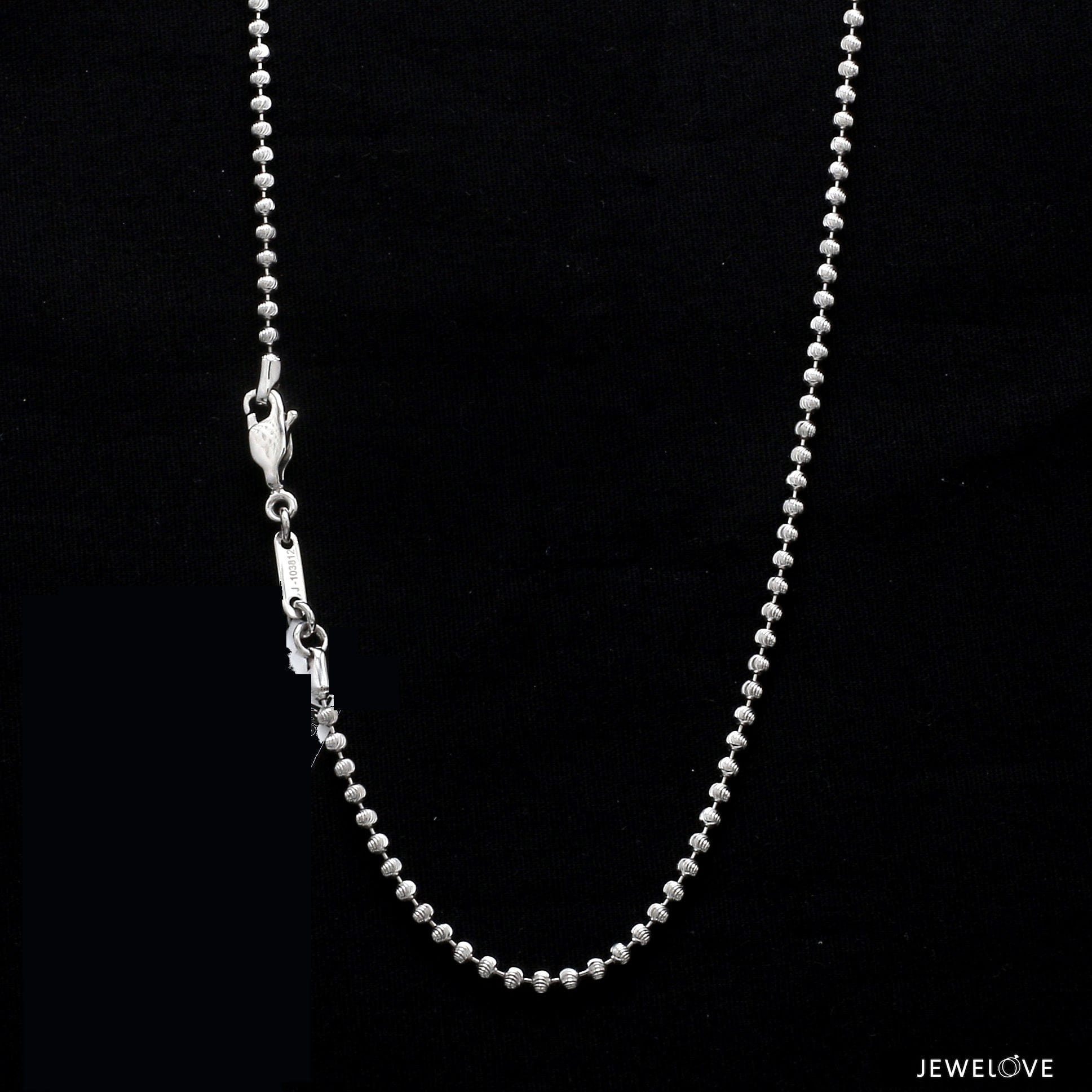 Jewelove™ Chains Uni-sex 2mm Platinum Chain with Shiny Balls JL PT CH 962