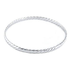 Jewelove™ Bangles & Bracelets Uni-Sex Platinum Bangle with Inclined Lines JL PTB 818