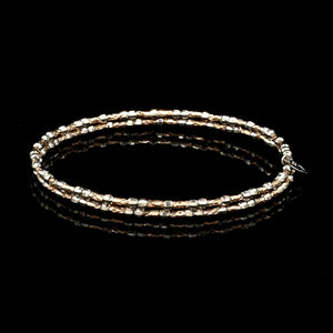 Jewelove™ Bangles & Bracelets Single Unique 2-Row Japanese Platinum & Rose Gold Bracelet for Women JL PTB 774