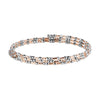 Jewelove™ Bangles & Bracelets Single Unique 3-Row Japanese Platinum & Rose Gold Bracelet for Women JL PTB 773