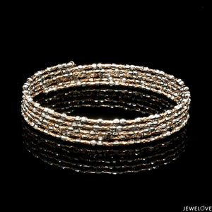 Jewelove™ Bangles & Bracelets Single Unique 5-Row Japanese Platinum & Rose Gold Bracelet for Women JL PTB 775