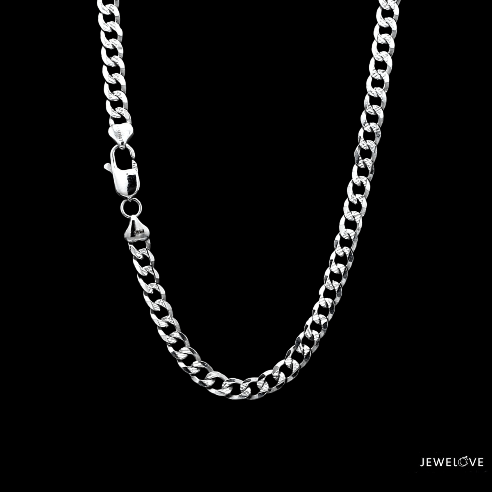 Jewelove™ Chains Unique Japanese 5mm Cuban Platinum Chain for Men JL PT CH 968