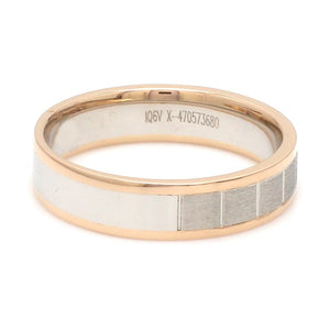 Jewelove™ Rings Unique Shape Platinum Love Bands with Rose Gold Border JL PT 648-RG Plain