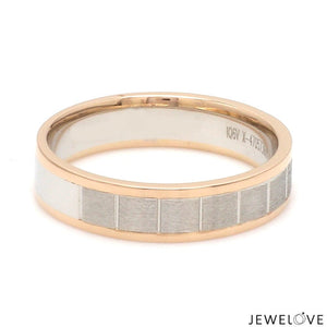 Jewelove™ Rings Unique Shape Platinum Love Bands with Rose Gold Border JL PT 648-RG Plain