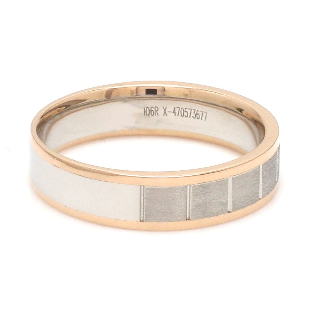 Jewelove™ Rings Unique Shape Platinum Love Bands with Rose Gold Border JL PT 648-RG Plain