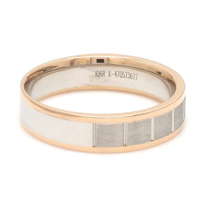 Jewelove™ Rings Unique Shape Platinum Love Bands with Rose Gold Border JL PT 648-RG Plain