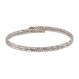 Jewelove™ Bangles & Bracelets Unique Shiny Japanese Platinum & Rose Gold Bracelet for Women JL PTB 725