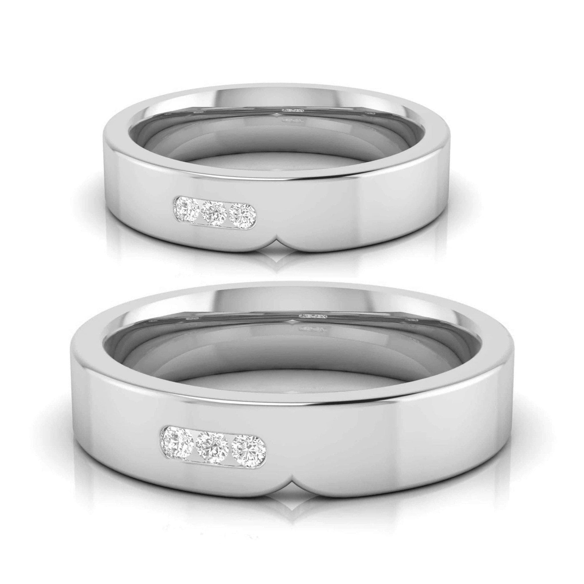 Jewelove™ Rings Unisex Platinum Diamond Couple Ring JL PT B-44